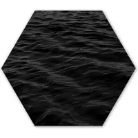 MuchoWow Hexagon wanddecoratie - Kunststof Wanddecoratie - Hexagon Schilderij - Golven - Water - Zwart - Wit - 120x103 cm - Kerstdecoratie in huis - Kerstmis
