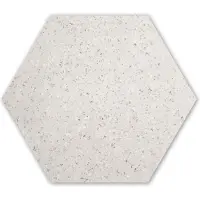 MuchoWow Hexagon wanddecoratie - Kunststof Wanddecoratie - Hexagon Schilderij - Graniet - Grijs - Patroon - Design - Wit - 37x32 cm - Kerstdecoratie in huis - Kerstmis