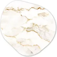 MuchoWow Organische wanddecoratie 60x60 cm - Organisch schilderij Marmer - Kalk - Goud - Luxe - Marmerlook - Wit - Muurdecoratie woonkamer - Kamer decoratie - Schilderijen - Muurcirkel aesthetic