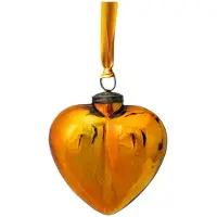 Pip studio Kerstornament Glass Heart Yellow 12,5 cm