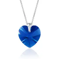 Montebello Ketting Fleur HZ98 - Swarovski Hart - 925 Zilver Gerhod. - Ø14mm - 40cm