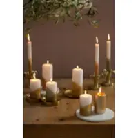 Rustik Lys Pilaarkaars Cross goud/blossom, 6x10 cm