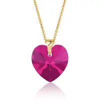 Montebello Ketting Fleur HG99 - Swarovski Hart - 925 Zilver Verguld - Ø14mm - 50cm