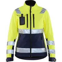 Blakläder 4902-2517 Dames Softshell jack High Vis High Vis Geel/Marineblauw maat M dames