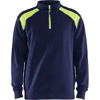 Blakläder 3353-1158 Sweatshirt bi-colour met halve rits Marine/High Vis Geel maat M heren