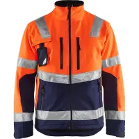 Blakläder 4900-2517 Softshell jack High Vis High Vis Oranje/Marineblauw maat XXXL heren