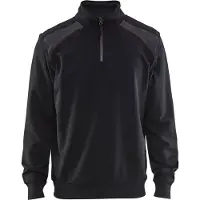 Blakläder 3353-1158 Sweatshirt bi-colour met halve rits Zwart/Donkergrijs maat L heren
