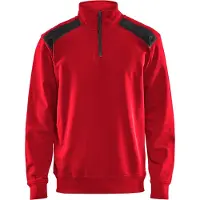 Blakläder 3353-1158 Sweatshirt bi-colour met halve rits Rood/Zwart maat S heren