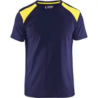 Blakläder T-Shirt bicolour 33791042 | Marine/High-Vis Geel | Maat M - 7330509604182