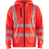 Blakläder High-Vis Hoodie met rits 35652538 | High-Vis Rood | Maat L - 7330509831861