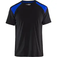 Blakläder 3379-1042 T-shirt bi-colour Zwart/Korenblauw maat XS heren