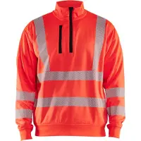 Blakläder High-Vis Sweatshirt halve rits 35642538 | High-Vis Rood | Maat XL - 7330509831656