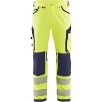 Blakläder High-Vis werkbroek met 4-weg stretch zonder spijkerzakken 11971642 | High Vis Geel/Marineblauw | Maat 46 - 7330509840221