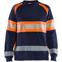 Blakläder 3409-1158 Dames Sweatshirt High Vis Marineblauw/Oranje maat XXXL dames