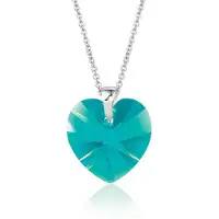 Montebello Ketting Fleur HZ55 - Swarovski Hart - 925 Zilver Gerhod. - Ø14mm - 45cm