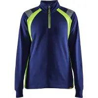 Blakläder Dames Sweatshirt halve rits Visible 34031158 | Marine/High-Vis Geel | Maat XL - 7330509815519