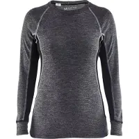 Blakläder 7200-1732 Dames onderhemd, 100% Merino WARM Medium Grijs/Zwart maat M dames