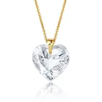 Montebello Ketting Fleur HG53 - Swarovski Hart - 925 Zilver Verguld - Ø14mm - 45cm
