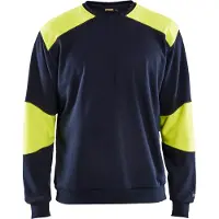 Blakläder 3458-1762 Vlamvertragend sweatshirt Marine/High Vis Geel maat XS heren