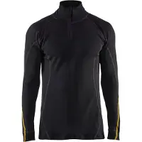 Blakläder 4796-1075 FR Onderhemd zip-neck 68% merino Zwart maat L heren