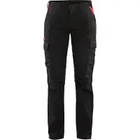 Blakläder Dames industrie werkbroek stretch/elastiek 71441832 | Zwart/Rood | Maat 42 - 7330509763544