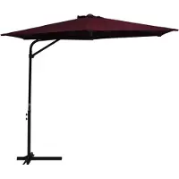 vidaXL Parasol met stalen paal 300 cm bordeauxrood