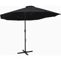 vidaXL - Parasol - met - aluminium - paal - 460x270 - cm - zwart