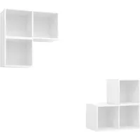 vidaXL 4-delige Tv-meubelset bewerkt hout wit