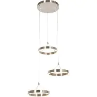 QAZQA Hanglamp staal rond incl. LED 3-staps dimbaar 3-lichts - Lyani