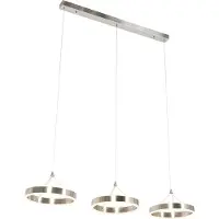 QAZQA Hanglamp staal langwerpig incl. LED 3-staps dimbaar 3-lichts - Lyani