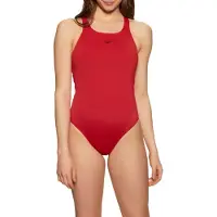 Speedo Endurance+ Medalist Dames Sportbadpak - Kleurvast Badpak Dames - Chloorbestendig Zwempak Dames - Sportbadpak Dames met Medalist-rug - Rood - 42