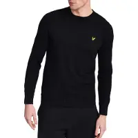 Lyle & Scott Heren Truien & Vesten Crew Neck Cotton Merino Jumper - Zwart - Maat XL