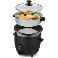 Moa Rijstkoker met Stomer 1,5 liter - Zwart - RC18B