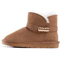 Gooce Boots 'Jacinte' kastanjebruin / wit