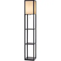 Coast Design Vloerlamp met legplanken | Houten Frame | zwart | 26 x 26 x 160 cm