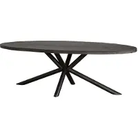 Tower Living Selva mango oval diningtable top 1,5 / 2,5 - 200 (Zwart, 200x100x77cm)