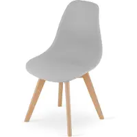 Viking Choice KITO - Eetkamerstoel - set van 4 eettafelstoelen - houten onderstel - grijs