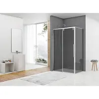 Van Rijn ST06 douchecabine met 180cm softclose deur en rookglas chroom 180x100cm