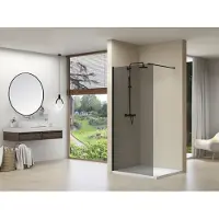 Van Rijn ST01 inloopdouche met rookglas 90x200cm wit mat