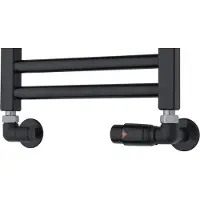 TVS Design Valves 220 aansluitset haaks rechts zwart
