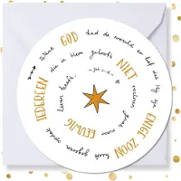 MajesticAlly Kerstkaart rond ‘God had de wereld zo lief’ - 10 stuks -met enveloppen - kerstkaarten