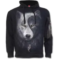 Spiral - Gothic Trui met capuchon - Wolf Chi - S tot XL - voor Mannen - zwart - Maat L