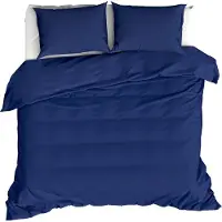 MOODIT Dekbedovertrek Basil Navy Blue-240 x 200 / 220 cm | Lits-Jumeaux