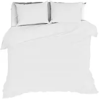 MOODIT Dekbedovertrek Basil White-200 x 200 / 220 cm | 2-Persoons