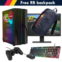 Screenon - Racing Gaming Set + Red Bull Backpack - F1114027 - (GamePC.F11040 + 27 Inch Monitor + Toetsenbord + Muis + Controller + Gratis Red Bull Backpack)