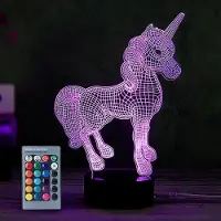 Halay Leuke Eenhoorn met Remote control 3D LED-LAMP Nachtlampje + afstandsbediening + usb kabel RGB-lamp - Decoratieve 7 kleuren Cartoon speelgoed
