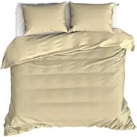 MOODIT Dekbedovertrek Basil Sand-200 x 200 / 220 cm | 2-Persoons