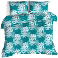 MOODIT Dekbedovertrek Odil Naxos Lagoon Blue-200 x 200 / 220 cm | 2-Persoons