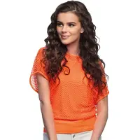 Boland Oranje T-shirt Met Visnet Top