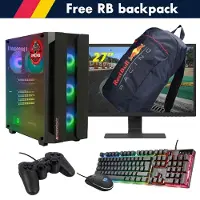 Screenon - Racing Gaming Set + Red Bull Backpack - F1315027 - (GamePC.F13050 + 27 Inch Monitor + Toetsenbord + Muis + Controller + Gratis Red Bull Backpack)